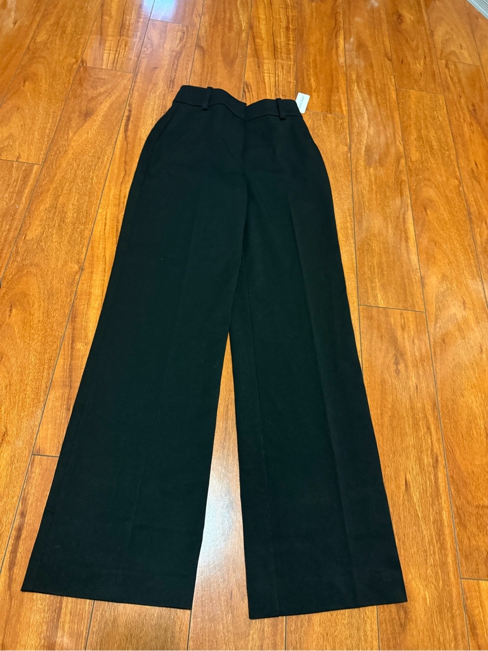 NWT FAVORITE DAUGHTER Classic High-Waist Wide-Leg Pants - Black